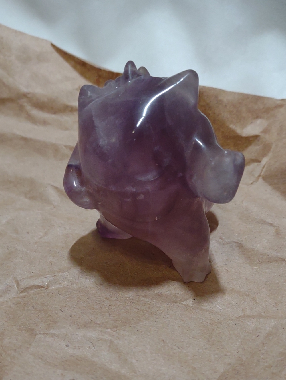 Fluorite Gangar Carved Purple Figurine